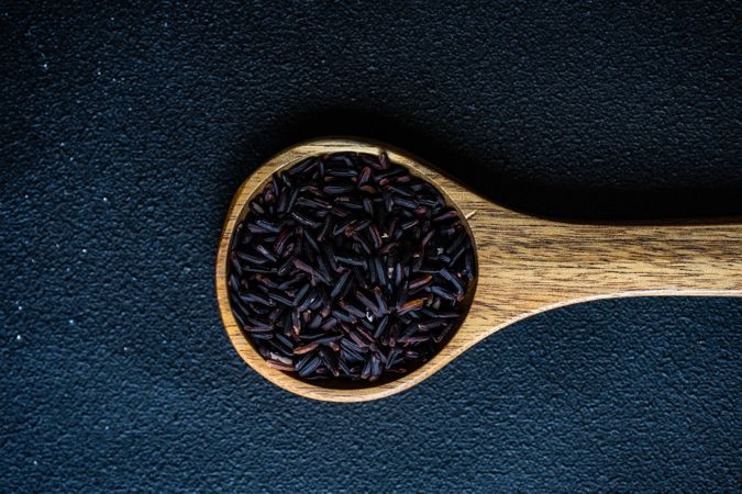 Spoon of dark rice