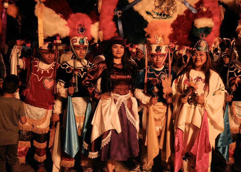 Oaxacan locals dressed in costumes for festival