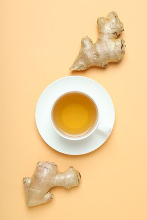 Cold treatment, healthcare concept - tea with ginger