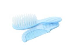 Baby brushes isolated on blank background. Hygiene