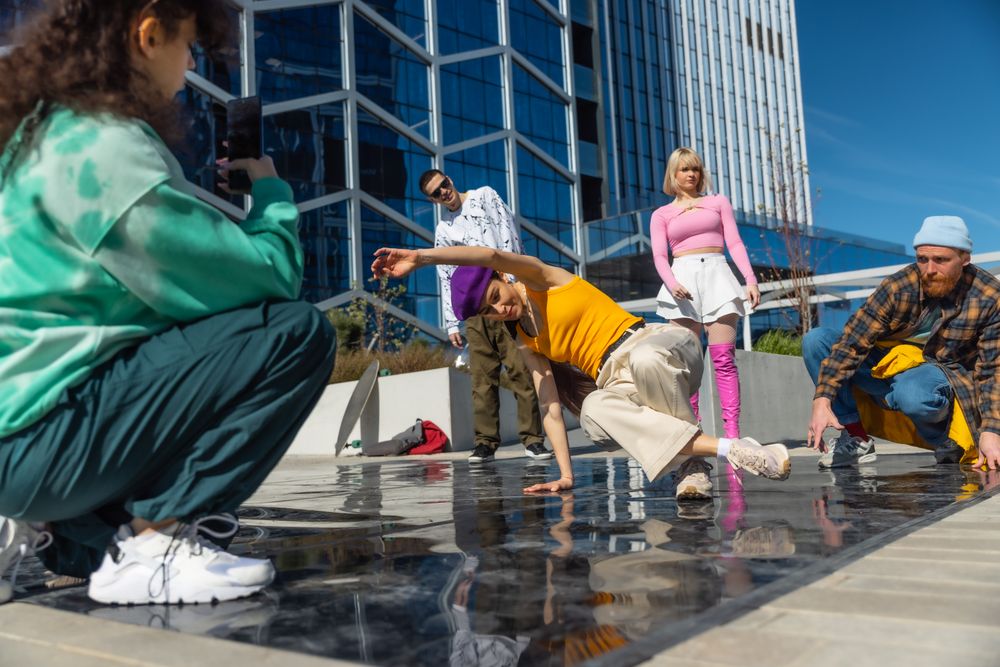 Vibrant Scene Capturing A Diverse Group Of Young Adults