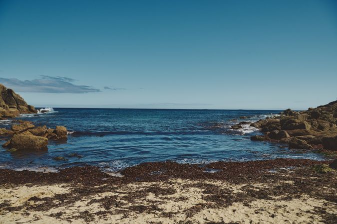 View of the sea from a Cornish beach