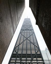 Low angle photography 875 North Michigan Avenue Skyscraper in Chicago, Illinois 4BEGk5