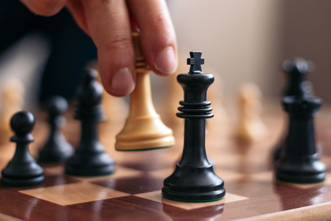 Chess game at home. Checkmate.