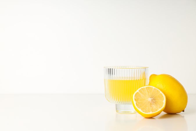 Concept of fresh summer drink - Limoncello cocktail