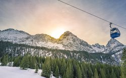 Alpine view on a winter sunny day