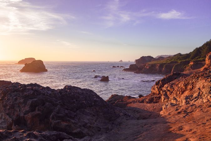 Sunset over Elk Head trail in Northern California