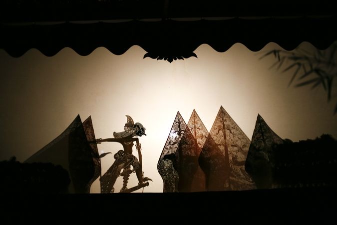 Intricate shadow puppet show