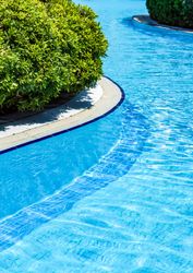 Outdoor pool with blue water