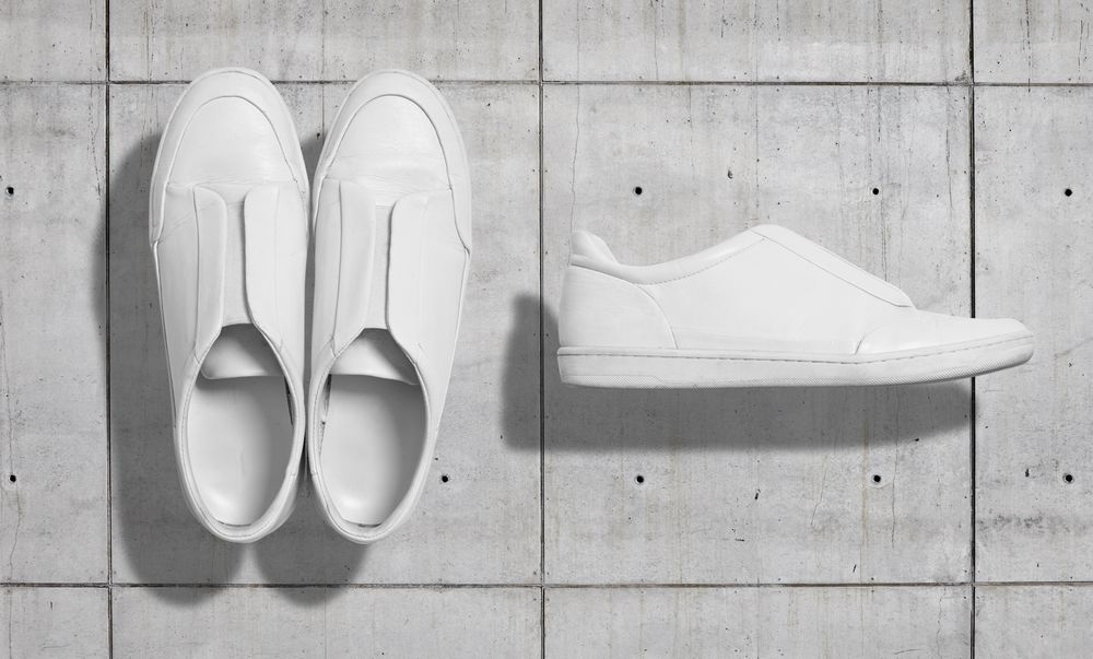 Boots set on concrete