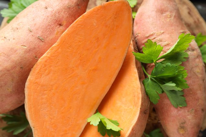 Sweet potato, concept of healthy food, vegetables