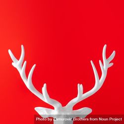 Reindeer antlers against red background 48g9q5