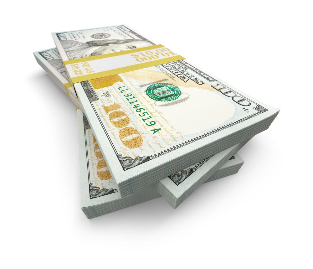 Stack of Thirty Thousand Dollars of One Hundred Dollar Bills