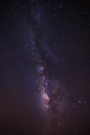 milky way galaxy and space dust in the universe, Long exposure photograph, with grain.