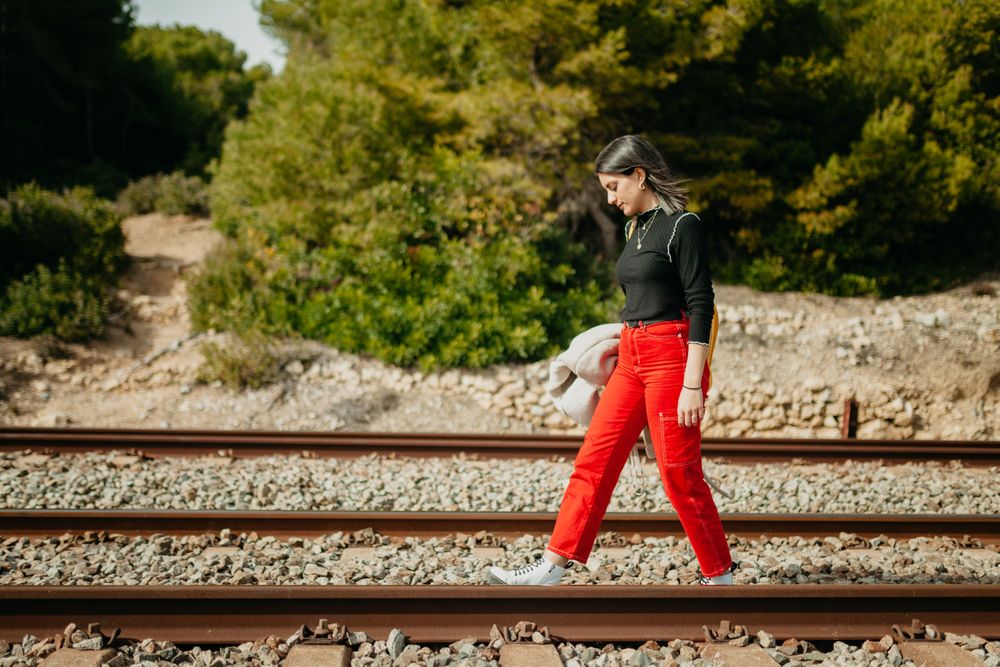 woman on railway
