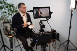 Camera Recording Blogger Interview