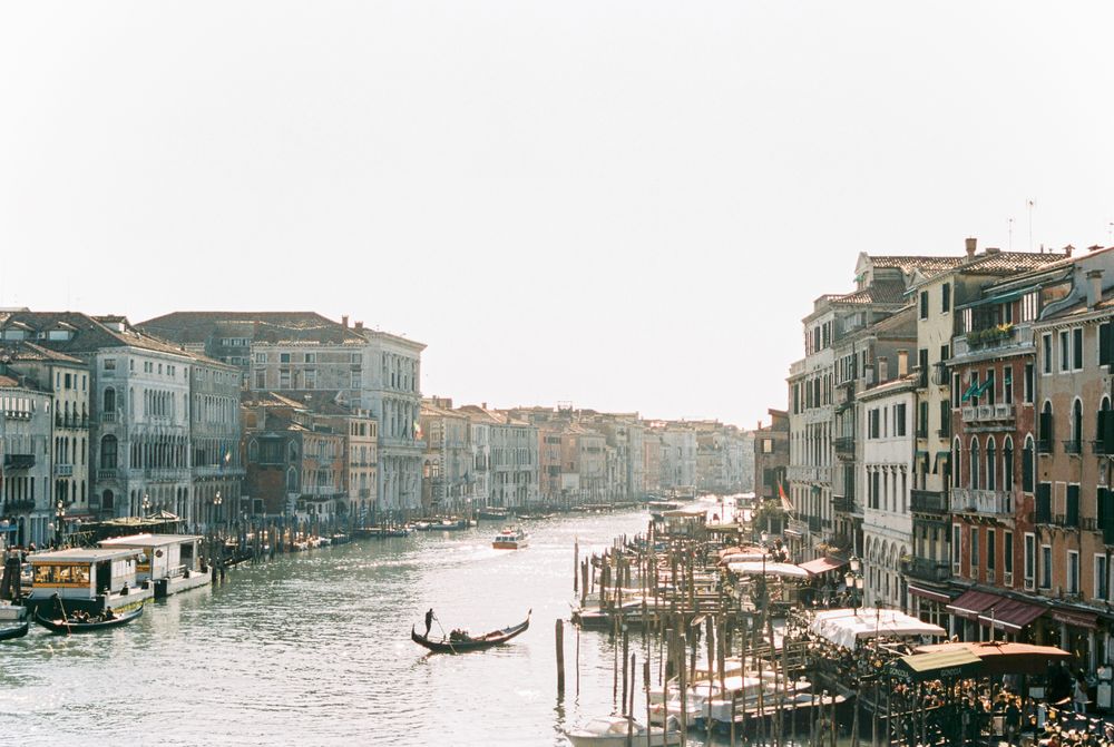 Brown sailboat in Grand Canal Channel in Italy