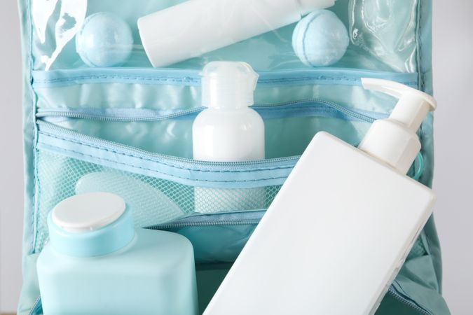 Bath accessories, toilet bag for different self care items