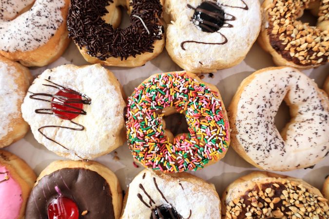 Top View DOnut with Various Topping