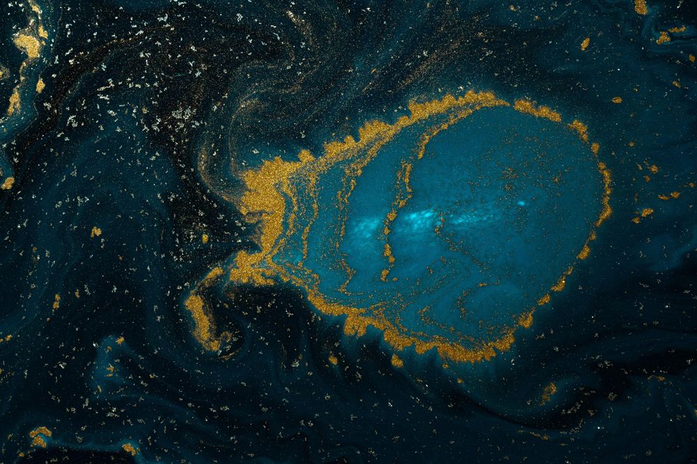 Blue and gold marble texture