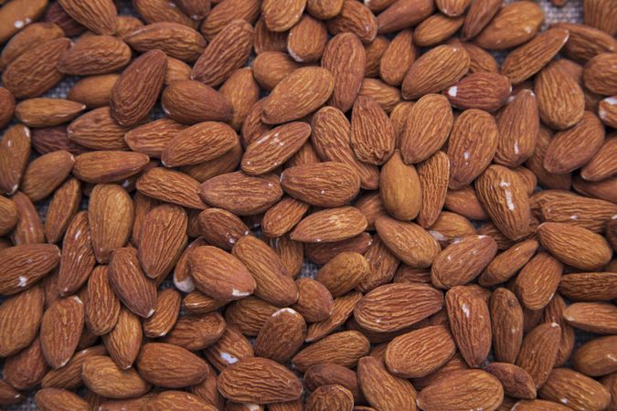 Closeup bowl of almonds