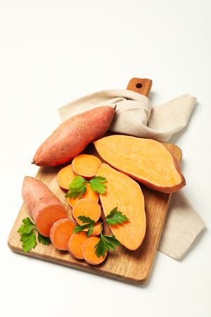 Concept of vegetables, tasty sweet potato, Batat