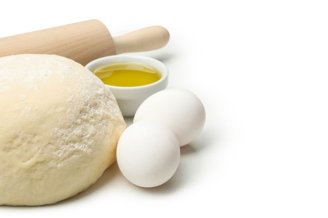 Concept for baking with dough isolated on blank background