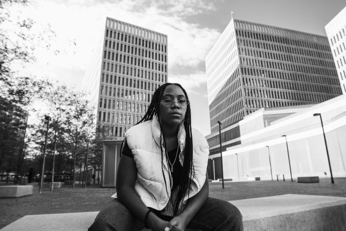 Stylish Black woman looking at camera