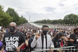 Large group of people at a BLM protest with the Lincoln Memorial, Washington, D.C. 5z7DA4