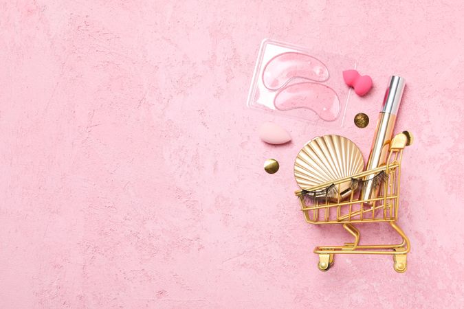 False eyelashes, concept of different makeup accessories