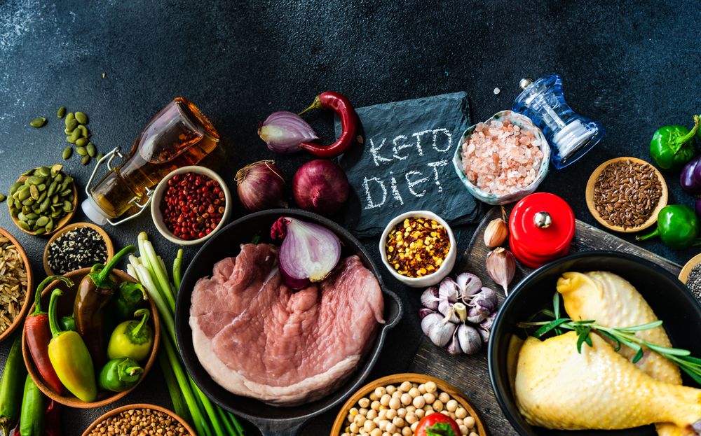 Pork & turkey surrounded by ingredients for dinner