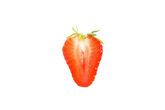 Tasty red strawberry isolated on blank background. Summer berry