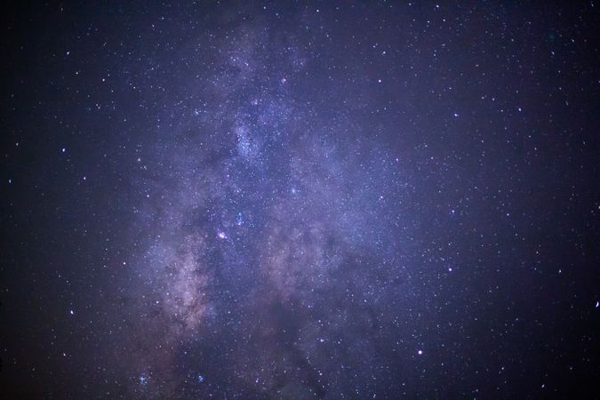 milky way galaxy and space dust in the universe, Long exposure photograph, with grain.