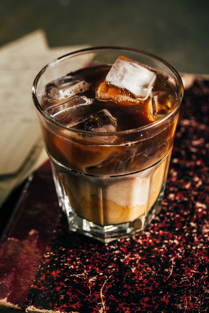 Cold espresso coffee glass
