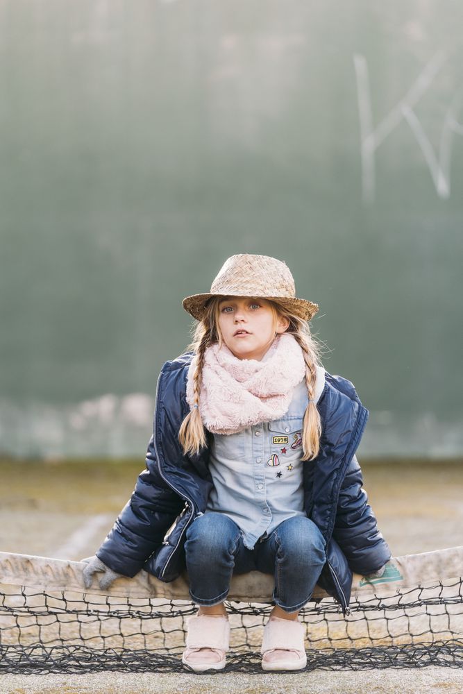 Blonde kid portrait with hat