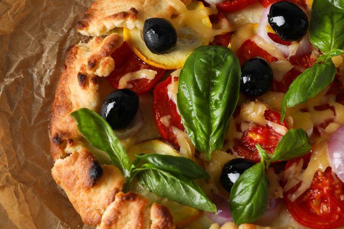 Concept of tasty food, Vegetable galette, close up