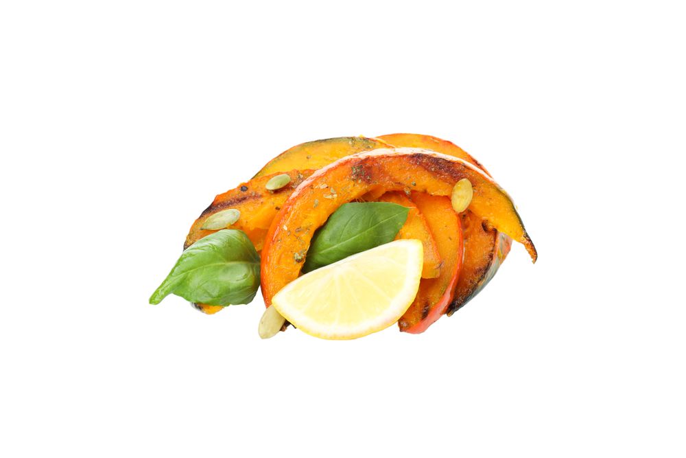 baked pumpkin isolated on plain background
