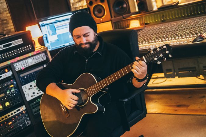 Musician playing guitar