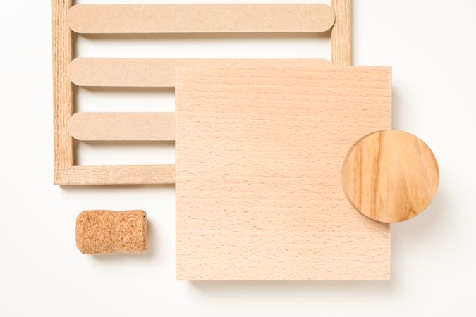 Flat lay of creative moodboard composition, top view