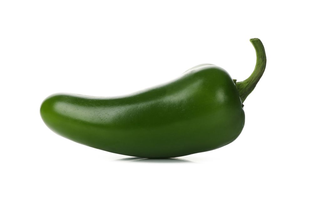 Fresh green pepper isolated on blank background