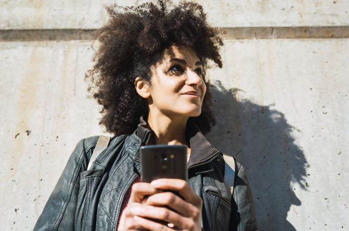 Portrait of Black woman with afro hair