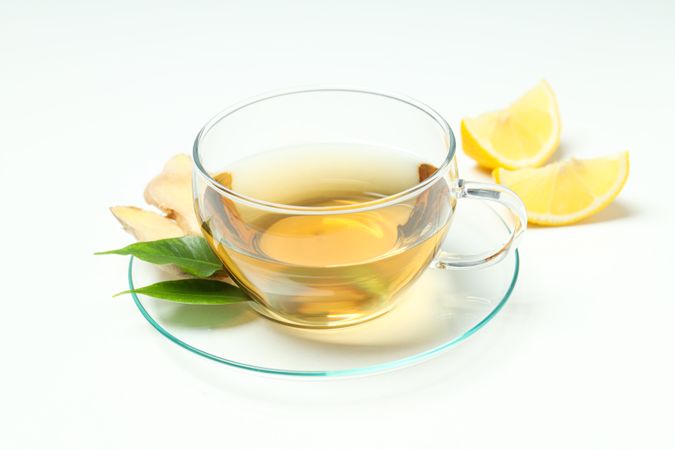Cold treatment, healthcare concept - tea with ginger
