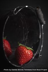 Organic strawberries in a dark bucket 5z9Mg0