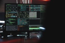 Coding software running on a computer monitor bEJB70