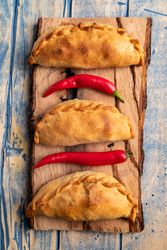 Set of patties near chili peppers