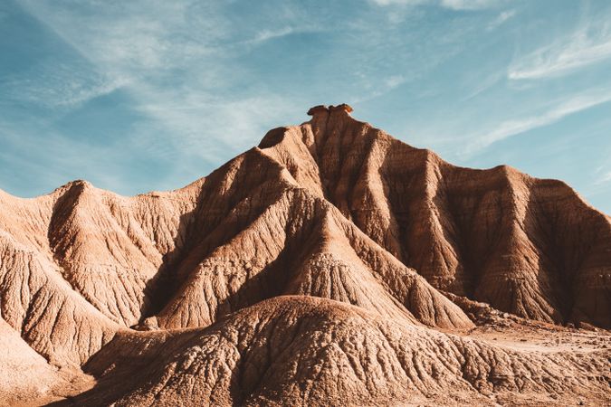 Picturesque sandy cliffs in sunlight