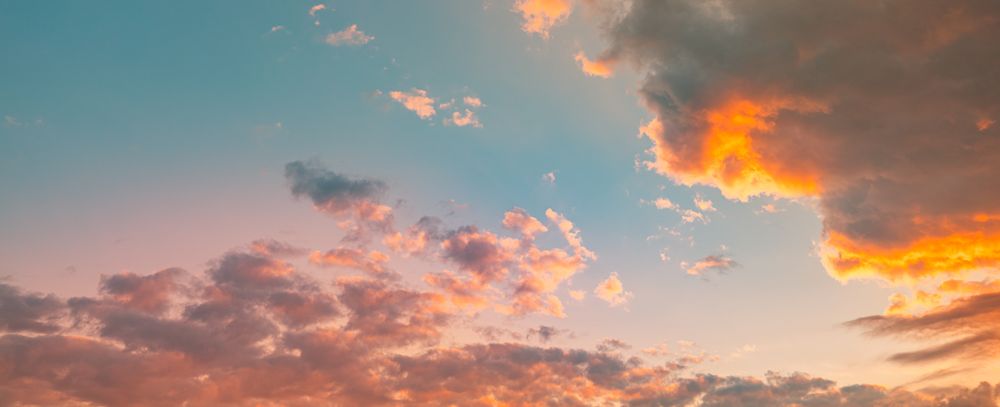 Colorful clouds in the sky at sunset