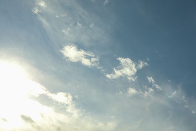 Blue sky with clouds. Amazing sunny summer day