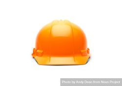 Orange Construction Safety Hard Hat Facing Forward Isolated 4mWx6z
