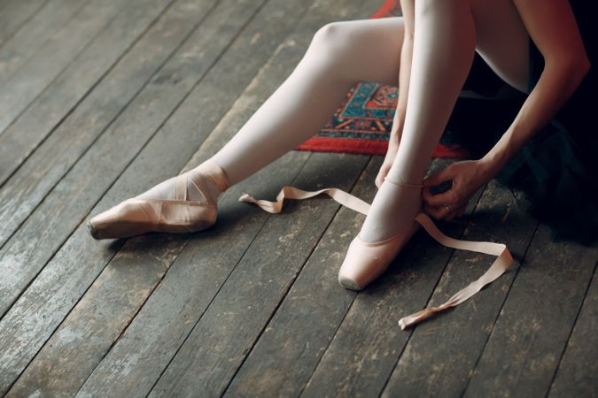 Woman in wearing ballerina shoes
